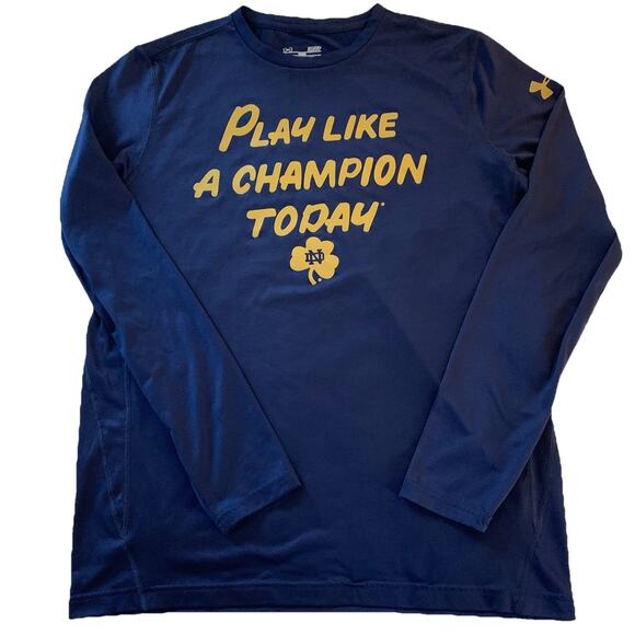 Under Armour Long Sleeve Notre Dame Fighting Irish Play Like A Champion Today S - Picture 3 of 9